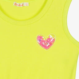 Billieblush-Girls Glittery Neon Yellow Jersey Dress | Childrensalon Outlet