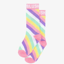 Billieblush-جوارب مخططة لامعة للبنات بلون الورد | Childrensalon Outlet