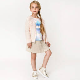 Billieblush-Girls Gold Knitted Skirt  | Childrensalon Outlet