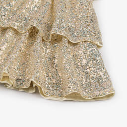 Billieblush-فستان تول بطبقات لون ذهبي | Childrensalon Outlet