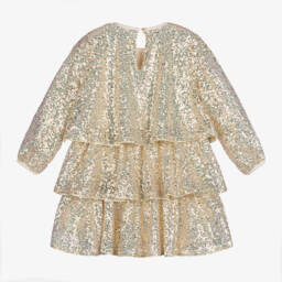Billieblush-فستان تول بطبقات لون ذهبي | Childrensalon Outlet