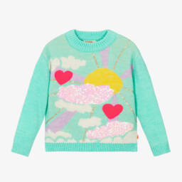 Billieblush-Girls Green Knit Sun Sweater | Childrensalon Outlet