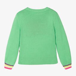 Billieblush-Girls Green Knitted Heart Sweater | Childrensalon Outlet