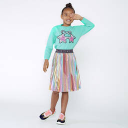 بيلي بلاش-كنزة أكريليك محبوك لون أخضر للبنات | Childrensalon Outlet