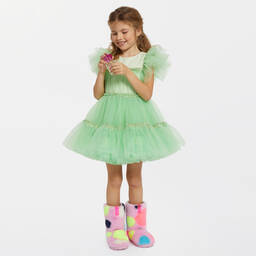 Billieblush-Зеленое платье из тюля для девочек | Childrensalon Outlet