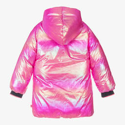 Billieblush-Girls Iridescent Pink Padded Heart Coat | Childrensalon Outlet