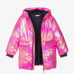 Billieblush-Girls Iridescent Pink Padded Heart Coat | Childrensalon Outlet