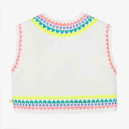 Billieblush-Girls Ivory Cotton Embroidered Vest | Childrensalon Outlet