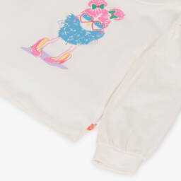 Billieblush-Girls Ivory Cotton Long Sleeve Top | Childrensalon Outlet
