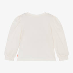 Billieblush-Girls Ivory Cotton Long Sleeve Top | Childrensalon Outlet