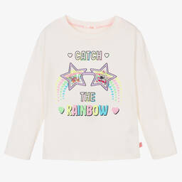 Billieblush-Кремовый хлопковый топ с радужным рисунком | Childrensalon Outlet