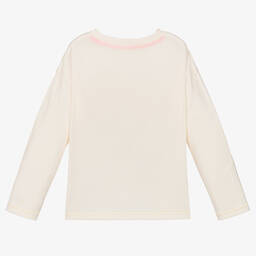 Billieblush-Кремовый хлопковый топ с надписью | Childrensalon Outlet