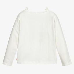 Billieblush-Girls Ivory Cotton Top | Childrensalon Outlet