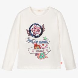Billieblush-Girls Ivory Cotton Top | Childrensalon Outlet