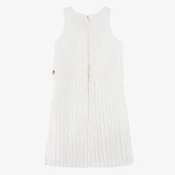 Billieblush-Girls Ivory Dress with Floral Pleats | Childrensalon Outlet