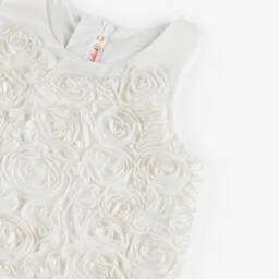 Billieblush-Girls Ivory Dress with Floral Pleats | Childrensalon Outlet