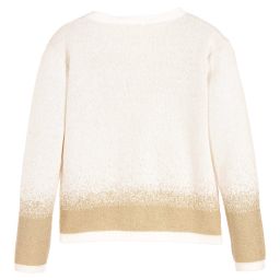 Billieblush-Girls Ivory & Gold Cardigan | Childrensalon Outlet
