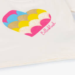 Billieblush-Girls Ivory Heart Cotton Tee | Childrensalon Outlet