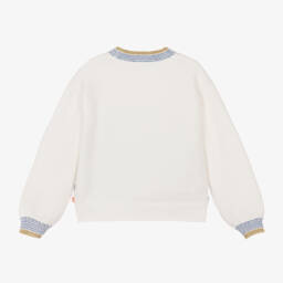 Billieblush-Girls Ivory Heart-Patterned Jumper | Childrensalon Outlet