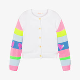 Billieblush-Girls Ivory Knit Heart Cardigan | Childrensalon Outlet