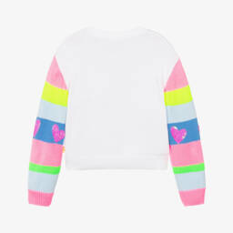 Billieblush-Girls Ivory Knit Heart Cardigan | Childrensalon Outlet