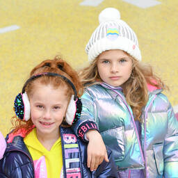 Billieblush-Girls Ivory Knitted Heart Pom-Pom Hat | Childrensalon Outlet