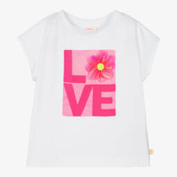 Billieblush-تيشيرت بناتي عاجي بنقشة زهور الحب | Childrensalon Outlet
