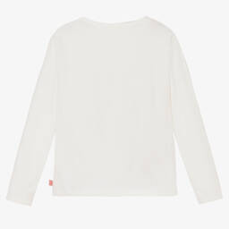 Billieblush-Girls Ivory Peacock Cotton Top | Childrensalon Outlet