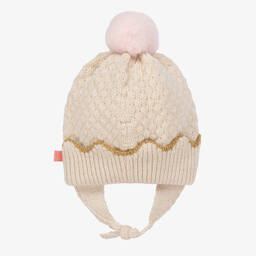 Billieblush-Girls Ivory Pom-Pom Hat | Childrensalon Outlet