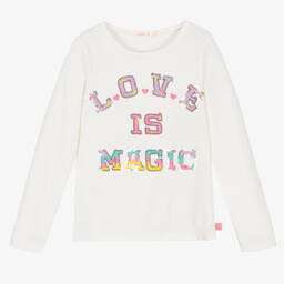 Billieblush-Girls Ivory Rainbow Cotton Top | Childrensalon Outlet