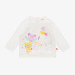 Billieblush-Girls Ivory Sequin Cotton Tee | Childrensalon Outlet