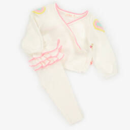 Billieblush-طقم بناتي محبوك بلون العاج اللامع | Childrensalon Outlet