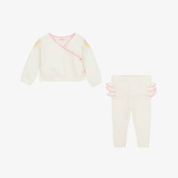 Billieblush-طقم بناتي محبوك بلون العاج اللامع | Childrensalon Outlet