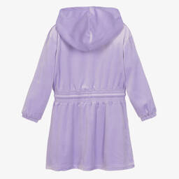 Billieblush-Girls Lilac Purple Hooded Velour Dress | Childrensalon Outlet