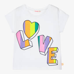 Billieblush-Футболка из хлопка с надписью "Love" для девочек | Childrensalon Outlet