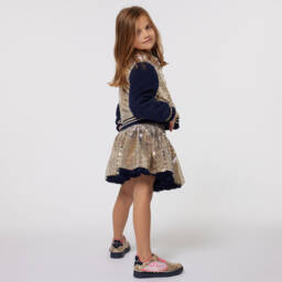 Billieblush-Girls Navy and Gold Sequin Jacket | Childrensalon Outlet