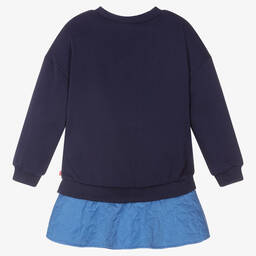 Billieblush-Girls Navy Blue Cotton Dress | Childrensalon Outlet