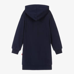 Billieblush-Girls Navy Blue Cotton Hooded Dress | Childrensalon Outlet