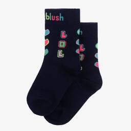 Billieblush-Girls Navy Blue Cotton Socks | Childrensalon Outlet