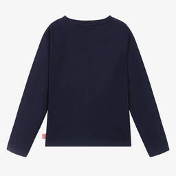 Billieblush-Girls Navy Blue Cotton Top | Childrensalon Outlet