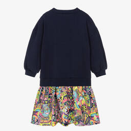 Billieblush-Синее платье-свитшот с графическим принтом | Childrensalon Outlet