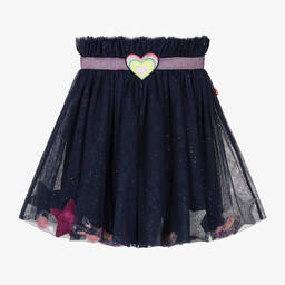 Billieblush-Girls Navy Blue Heart & Star Tulle Skirt | Childrensalon Outlet