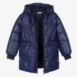 بيلي بلاش-معطف هودي بطبعة قلوب مبطن لون كحلي للبنات | Childrensalon Outlet