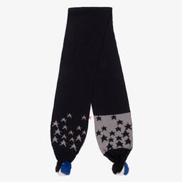 Billieblush-Girls Navy Blue Pom-Pom Scarf | Childrensalon Outlet
