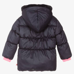 Billieblush-Girls Navy Blue Puffer Coat | Childrensalon Outlet