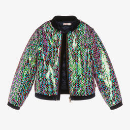 بيلي بلاش-جاكيت قطيفة مزين بترتر لون كحلي للبنات | Childrensalon Outlet