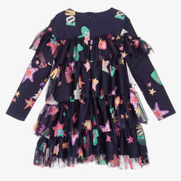 Billieblush-Girls Navy Blue Tulle Dress | Childrensalon Outlet