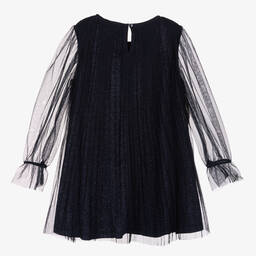 بيلي بلاش-فستان جيرسي وتول لون كحلي | Childrensalon Outlet