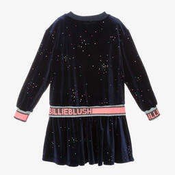 Billieblush-Girls Navy Blue Velour Dress | Childrensalon Outlet