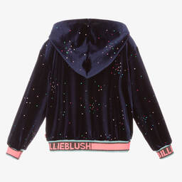 بيلي بلاش-توب هودي قطيفة لون كحلي للبنات | Childrensalon Outlet